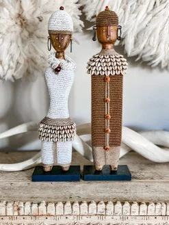 Rustic White & Wood Tribal Treasures Namji Doll - Gold Or White - Large