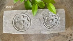 Rustic White & Wood Vintage Treasures Carved Wooden Bajot, Vintage