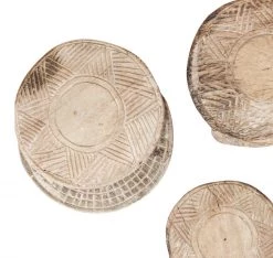 Rustic White & Wood Bleached Wooden Chapati Plate, Old Indian Vintage Treasures