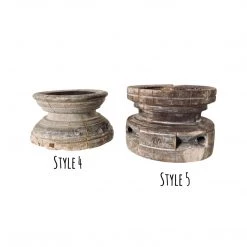 Rustic White & Wood Vintage Treasures Grinder Candle Holder - Bleached