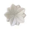 Rustic White & Wood Marble Flower Plate - Hand Carved