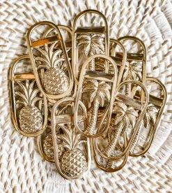 Rustic, White & Wood Brass Bottle Top Opener | Palm Tree • Pineapple Accessories