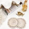 Rustic White & Wood Accessories Cowrie Shell Coasters & Placemats