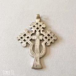 Rustic White & Wood Accessories Ethiopian Cross Pendant