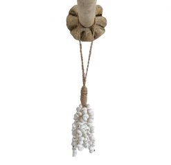 Rustic White & Wood Accessories Tala Shell Tassel In Natural/White