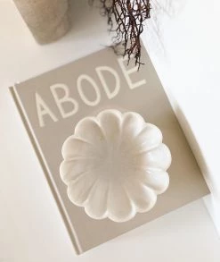 Rustic White & Wood Marble Fluted Bowl - Hand Carved Accessories 13 Rustic White & Wood Marble Fluted Bowl - Hand Carved Accessories