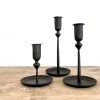 Rustic White & Wood Lineage Candlestick Holders - Set Of 3 - The Society Inc