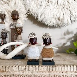 Rustic White & Wood Tribal Treasures Namji Doll - White Or Gold - X-Small