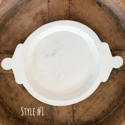 Rustic White & Wood Wooden Chapati Bowl, Old Indian - White-washed