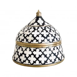 Rustic White & Wood Bone Inlay Trinket Boxes - Diamond Homewares