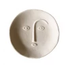 Rustic White & Wood Ceramic Moon Trinket Dish - Sand