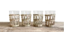 Rustic White & Wood Accessories Bahama Drinking Glass Set