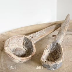 Rustic White & Wood Vintage Indian Spoon Vintage Treasures