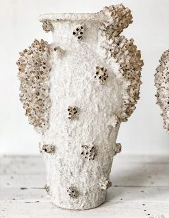 Rustic White & Wood Coastal Decor Barnacle Clustered Pots - Oversized 9 Rustic White & Wood Coastal Decor Barnacle Clustered Pots - Oversized