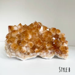 Rustic White & Wood Citrine Clusters