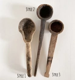 Rustic White & Wood Vintage Indian Spoon Vintage Treasures