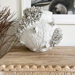 Rustic White & Wood Coastal Decor Barnacle Clustered Pots - Oversized 11 Rustic White & Wood Coastal Decor Barnacle Clustered Pots - Oversized