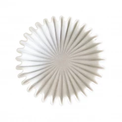 Rustic White & Wood Marble Fluted Bowl - Ripple - Hand Carved