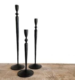 Rustic White & Wood Homewares Grace Taper Candlestand Holder - Set Of 3 - Black Iron 7 Rustic White & Wood Homewares Grace Taper Candlestand Holder - Set Of 3 - Black Iron