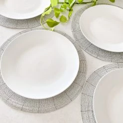 Rustic White & Wood Beaded Placemats & Coasters - Natural & White