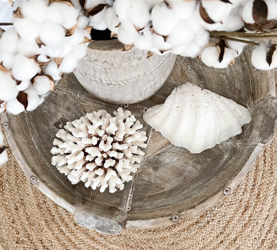 Rustic, White & Wood Vintage Indian Wooden Grinder Table - 02 Furniture 8 Rustic, White & Wood Vintage Indian Wooden Grinder Table - 02 Furniture