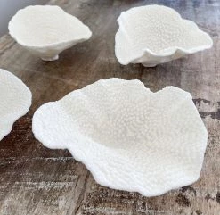 Rustic White & Wood Mini Cup Coral