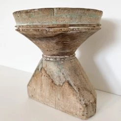 Rustic White & Wood Indian Seeder Candle Stand 15 Rustic White & Wood Indian Seeder Candle Stand