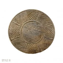 Rustic White & Wood Bleached Wooden Chapati Plate, Old Indian Vintage Treasures