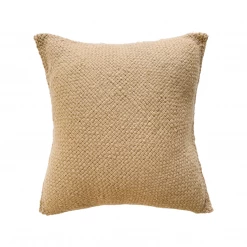 Rustic White & Wood Iana Weave Cushion In Natural Nut - Square