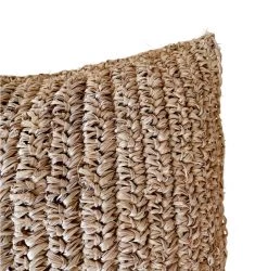 Rustic White & Wood Raffia Cushion Cover - Square Accessories