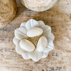 Rustic White & Wood Coastal Decor Mini Shell Purse