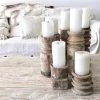 Rustic White & Wood Old Indian Leg Candle Holder - Medium Vintage Treasures 2 Rustic White & Wood Old Indian Leg Candle Holder - Medium Vintage Treasures
