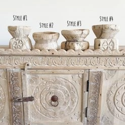 Rustic White & Wood Vintage Treasures Vintage Bijani Seeder Candle Holders