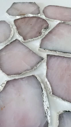 Rustic White & Wood Homewares Rose Quartz Coasters