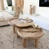 Rustic White & Wood Mentah Coffee Table Furniture