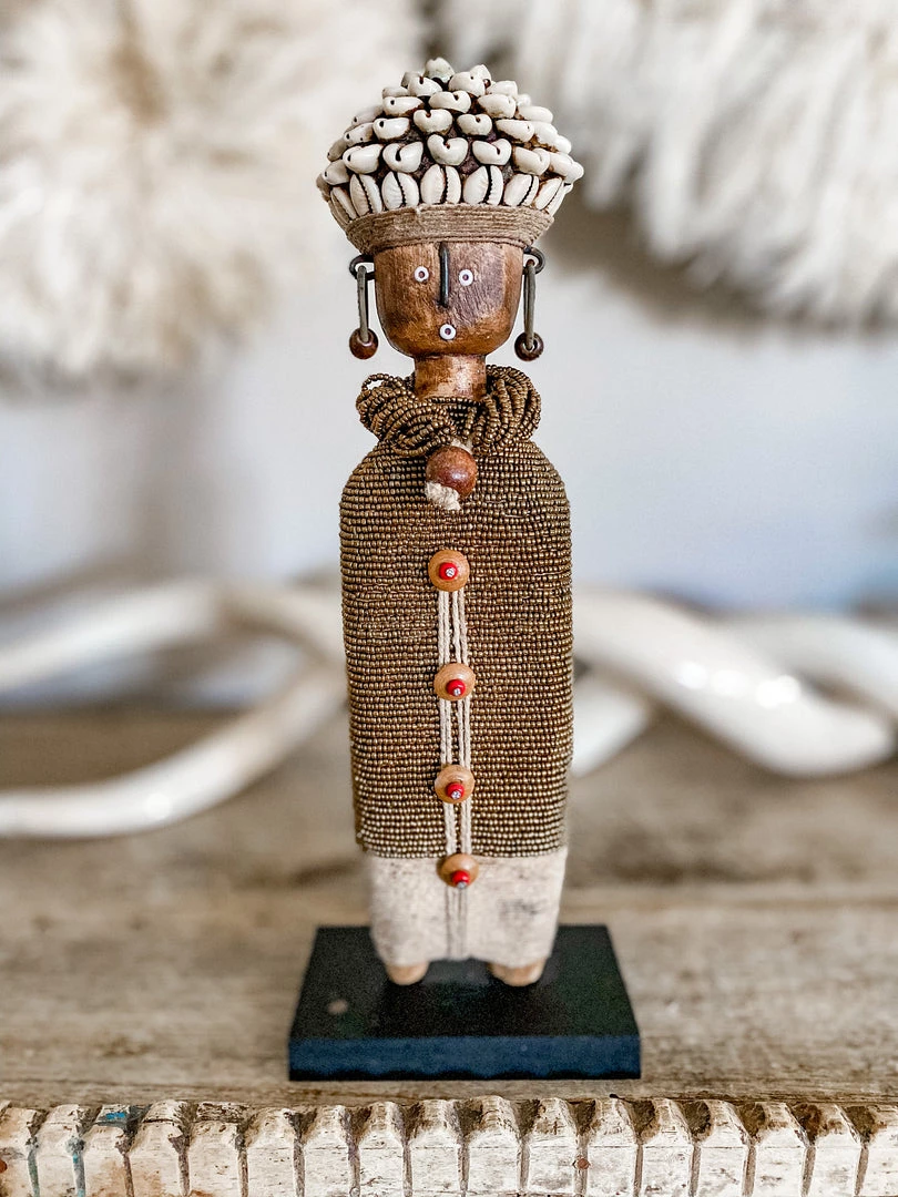 Rustic White & Wood Tribal Treasures Namji Doll - White Or Gold - Medium 6 Rustic White & Wood Tribal Treasures Namji Doll - White Or Gold - Medium