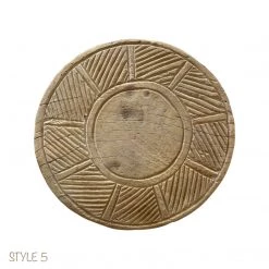 Rustic White & Wood Bleached Wooden Chapati Plate, Old Indian Vintage Treasures