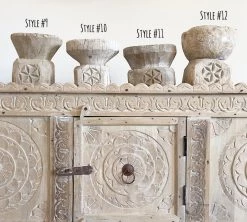 Rustic White & Wood Vintage Treasures Vintage Bijani Seeder Candle Holders