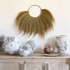 Rustic White & Wood Raja Rayung Wall-Hanging