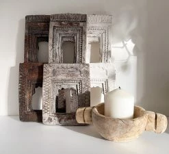 Rustic White & Wood Vintage Treasures Indian Temple Frame - Antique Clay