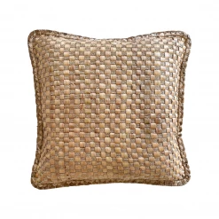 Rustic White & Wood Hyacinth Cushion - Square Accessories