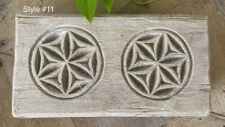 Rustic White & Wood Vintage Treasures Carved Wooden Bajot, Vintage