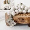 Rustic White & Wood Ethiopian Cross Beaded Clay Garland