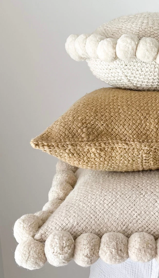 Rustic White & Wood Iana Weave Cushion In Natural Nut - Square 4 Rustic White & Wood Iana Weave Cushion In Natural Nut - Square