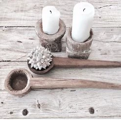 Rustic White & Wood Accessories Spiked Shell Ball