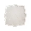 Rustic White & Wood Marble Plate - Hand Carved
