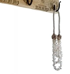 Rustic White & Wood Indie Shell Necklace Coastal Decor