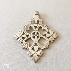 Rustic White & Wood Accessories Ethiopian Cross Pendant