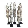 Rustic White & Wood Tribal Treasures Tribal Warrior Men - Old Antique White