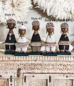 Rustic White & Wood Namji Dolls - Assorted Black & White - Small 11 Rustic White & Wood Namji Dolls - Assorted Black & White - Small